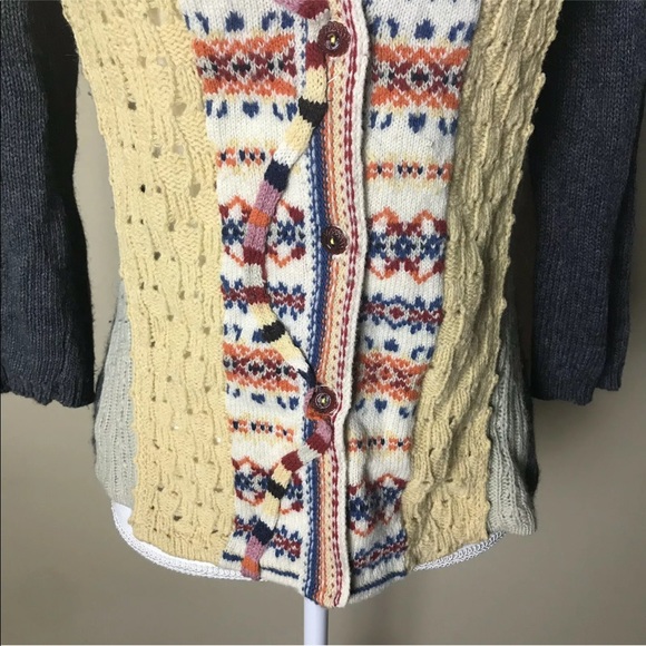 Field Flower Button Up Knit Sweater Wool Size M - Picture 3 of 7